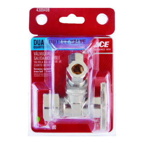 Ace Compression Compression Brass Dual Shut-Off Valve