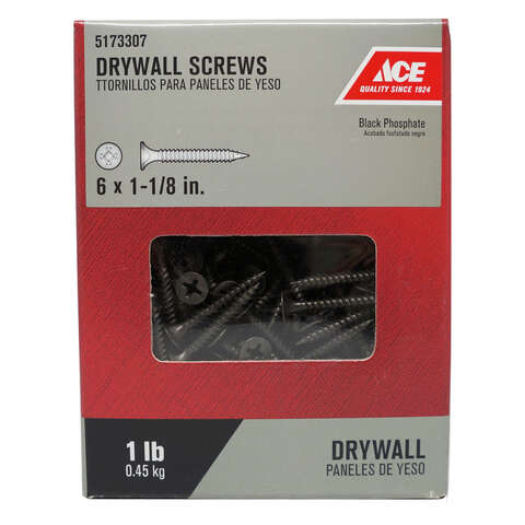 Ace No. 6 wire X 1-1/8 in. L Phillips Fine Drywall Screws 1 lb 313 pk