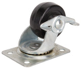 ProSource JC-H10 Swivel Caster, 2-1/2 in Dia Wheel, 1.1 in W Wheel, Rubber Wheel, Black, 130 lb, Steel Housing Material