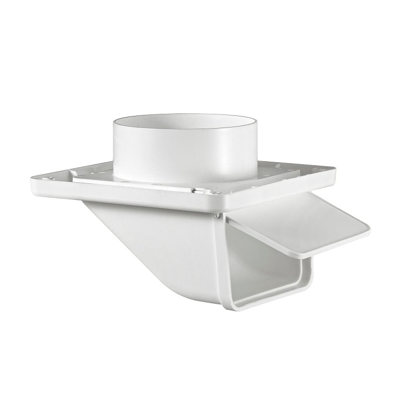 Lambro 143W Under Eave Vent, 5-3/4 in W Hood, 2-1/4 in H Hood, 4 in Duct, Plastic Hood