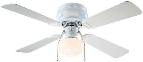 Boston Harbor 42-742T-SH-EN-WH Ceiling Fan, 4-Blade, Bleached Oak/White Blade, 42 in Sweep, 3-Speed, With Lights: Yes