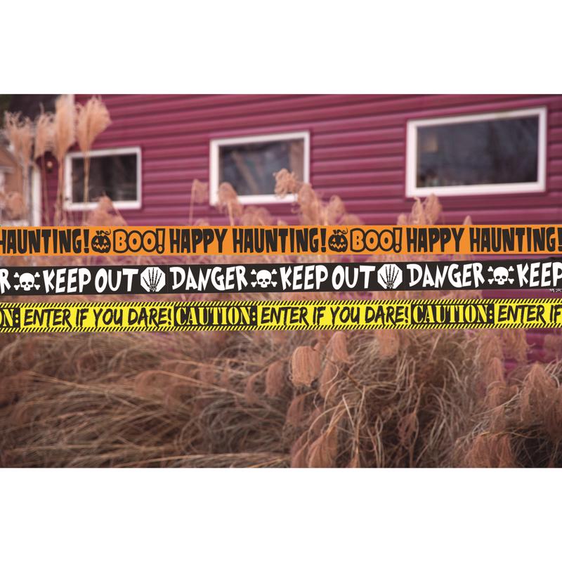 Fun World 3 in. Caution Tape Halloween Decor, Pack of 24