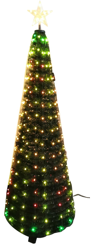 J Hofert Pull 5330 Up Tree, Cone Shape, LED, Warm White, 5 ft H, Pack of 4