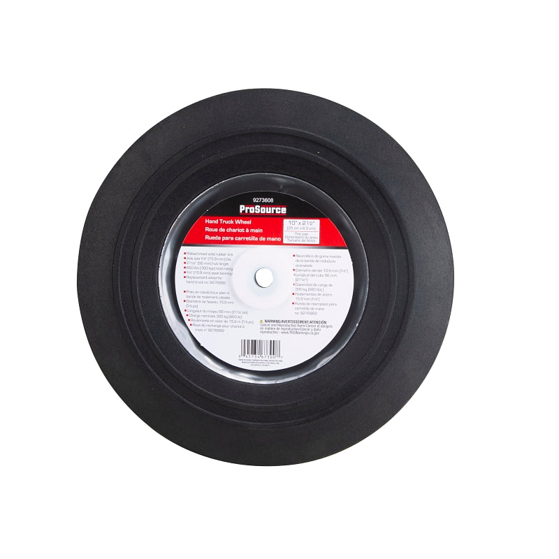 ProSource ST1908 Hand Truck Wheel, Nil, 10 x 2-1/2 in Tire, 1-1/2 in Dia Hub, Rubber