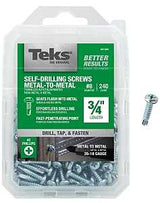 Teks 21364 Screw, #8 Thread, 3/4 in L, Coarse Thread, Pan Head, Phillips Drive, Self-Drilling, Self-Tapping Point, Steel