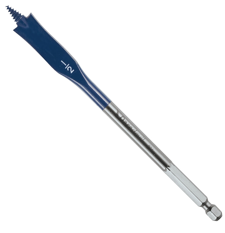 Bosch Daredevil DSB1005 Spade Drill Bit, 1/2 in Dia, 6 in OAL, 1-Flute, 1/4 in Dia Shank, Hex Shank