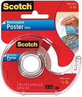 Scotch 109 Poster Tape, 150 in L, 3/4 in W, Clear