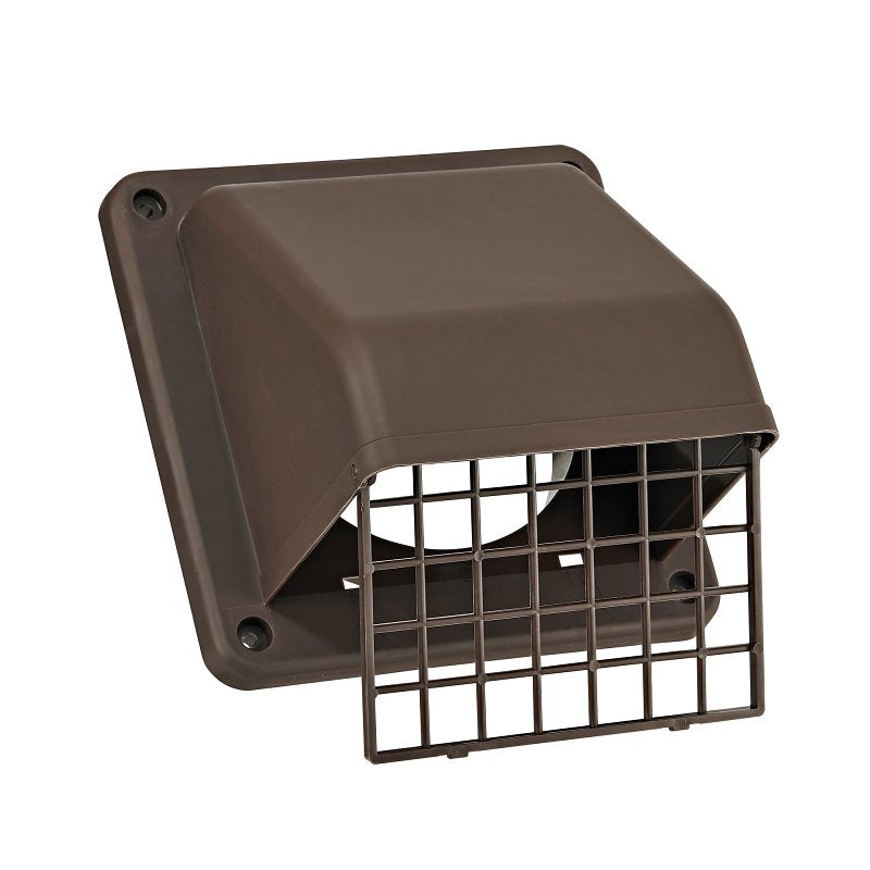 Lambro 1471B Hood Vent, 4 in Duct, Plastic Hood, Brown Hood