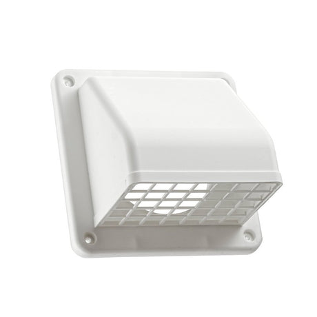 Lambro 1471W Hood Vent, 4 in Duct, Plastic Hood, White Hood