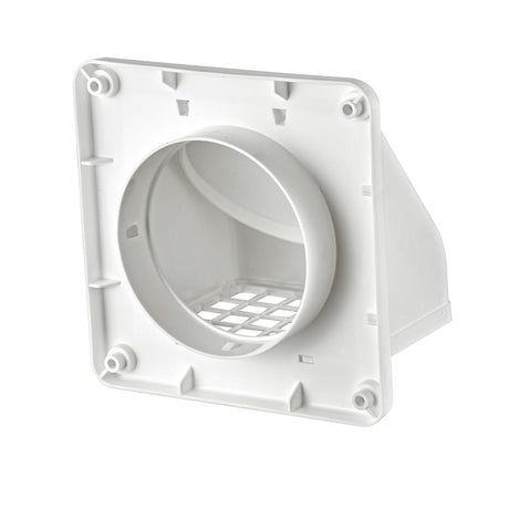 Lambro 1471W Hood Vent, 4 in Duct, Plastic Hood, White Hood