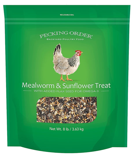 Pecking Order 009329 Mealworm/Sunflower Chicken Treat, 8 lb Bag