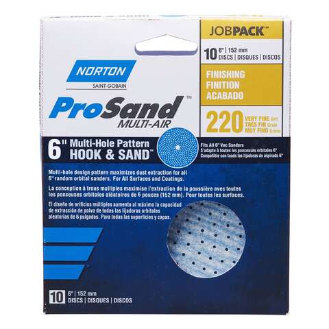 Norton ProSand 6 in. Ceramic Alumina Hook and Loop A975 Sanding Disc 220 Grit Very Fine 10 pk