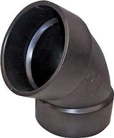 Canplas 102603LBC Pipe Elbow, 3 in, Hub, 60 deg Angle, ABS, Black