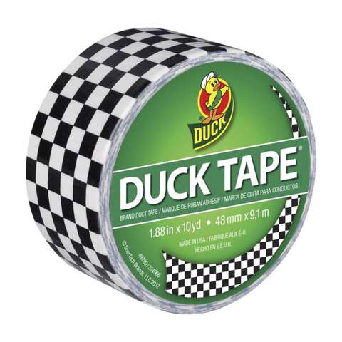 Duck 1.88 in. W X 10 yd L Black/White Checker Duct Tape