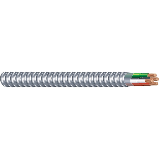 Southwire Armorlite 68583401 Armored Cable, 12 AWG Cable, 3 -Conductor, 250 ft L, Copper Conductor