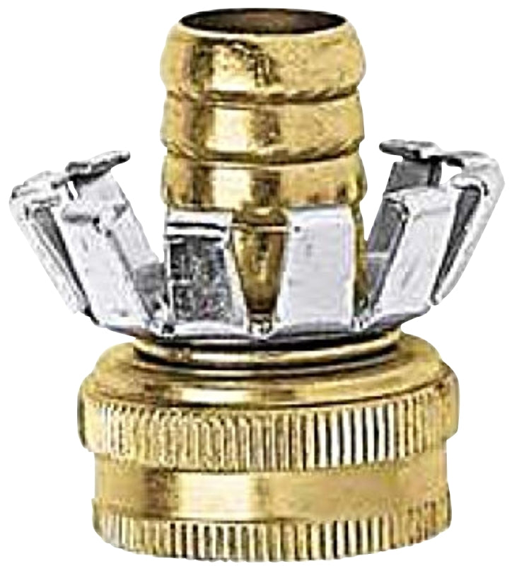 Gilmour Mfg 858004-1001 Clinch Repair Coupling, 5/8 in, Female Threaded, Brass, For: 5/8 in Hose