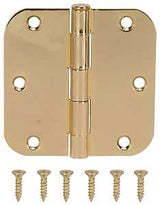 ProSource 20347BBX Door Hinge, Steel, Bright Brass, Loose Pin, 180 deg Range of Motion, Screw Mounting