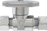 Plumb Pak PP2071LF Shut-Off Valve, Straight, 3/8 x 3/8 in Connection, Compression, Brass Body