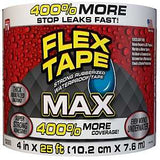 Flex Tape TFSMAXWHT04 Tape, 25 ft L, 4 in W, Rubber Backing, White