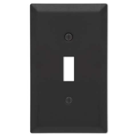 Amerelle Century Matte Black 1 gang Stamped Steel Toggle Wall Plate 1 pk