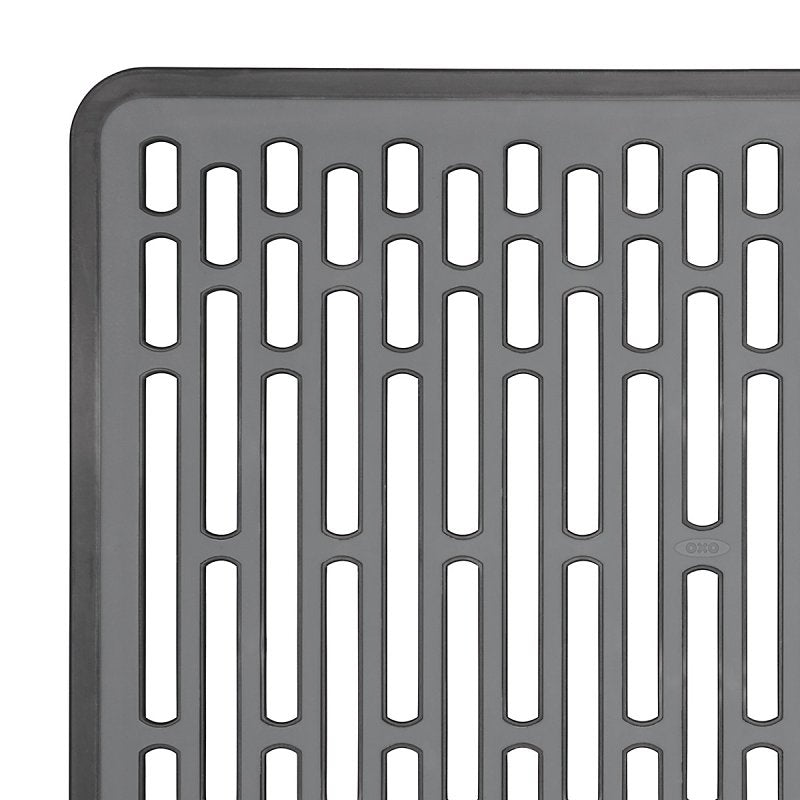 Good Grips 13190610 Sink Mat, 12-1/4 in L, 11-1/2 in W, 1/2 in Thick, Silicone, Gray
