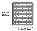 Good Grips 13190610 Sink Mat, 12-1/4 in L, 11-1/2 in W, 1/2 in Thick, Silicone, Gray