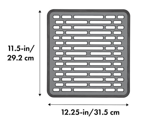 Good Grips 13190610 Sink Mat, 12-1/4 in L, 11-1/2 in W, 1/2 in Thick, Silicone, Gray