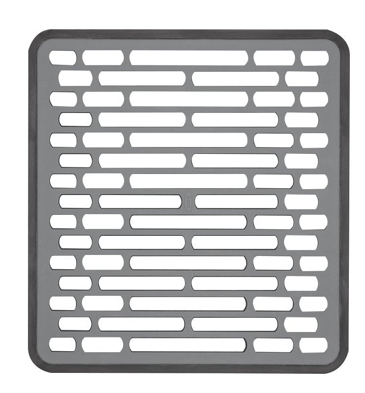 Good Grips 13190610 Sink Mat, 12-1/4 in L, 11-1/2 in W, 1/2 in Thick, Silicone, Gray