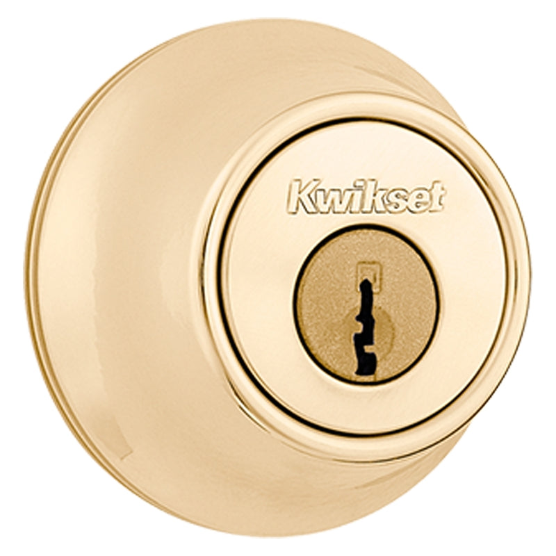 Kwikset 6603CPRCALRCSK6 Deadbolt, Alike Key, Steel, Polished Brass, 2-3/8 to 2-3/4 in Backset, K Keyway