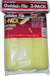 Wooster RR726-9 Roller Cover, 3/8 in Thick Nap, 9 in L, Fabric Cover, Yellow