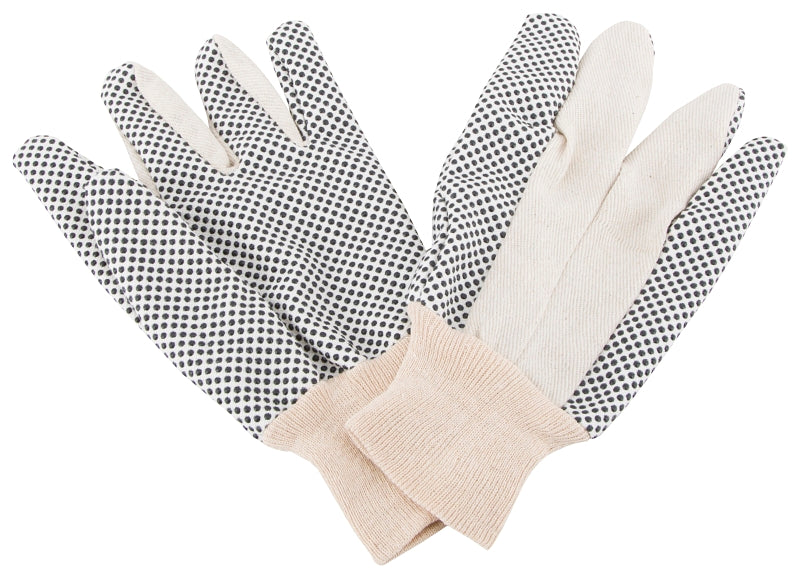 Diamondback GV-522PVD-3L Cotton Work Gloves with PVC Dots, Men's, One-Size, Straight Thumb, Knit Wrist Cuff, Fabric 80% Cotton 20% Polyester, Pack of 12