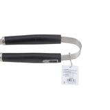 Omaha BBQ-22779-06 BBQ Tongs, 1.5 mm, Stainless Steel Blade, Stainless Steel, Plastic Handle, Straight Handle, 16 in OAL
