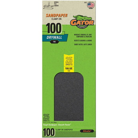 Gator 3311 Sanding Sheet, 11 in L, 4-3/8 in W, 100 Grit, Medium, Silicone Carbide Abrasive