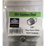 Smith-Cooper 3/8 in. MPT Stainless Steel Square Head Plug