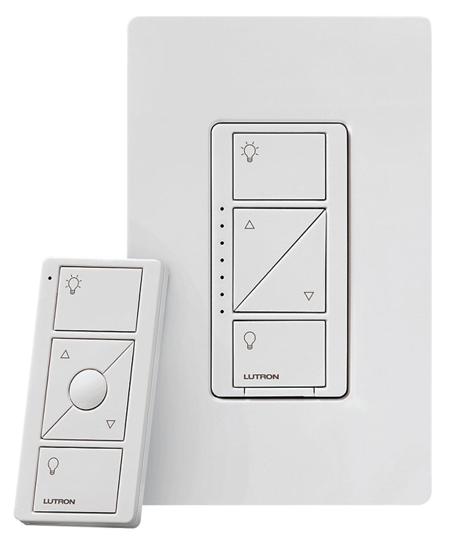 Lutron P-PKG1W-WH-R Dimmer, 120 V, 150 W, LED Lamp, White