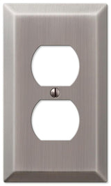 Amerelle Century 163DAN Outlet Wallplate, 4-15/16 in L, 2-7/8 in W, 1 -Gang, Steel, Antique Nickel, Screw Mounting, Pack of 4