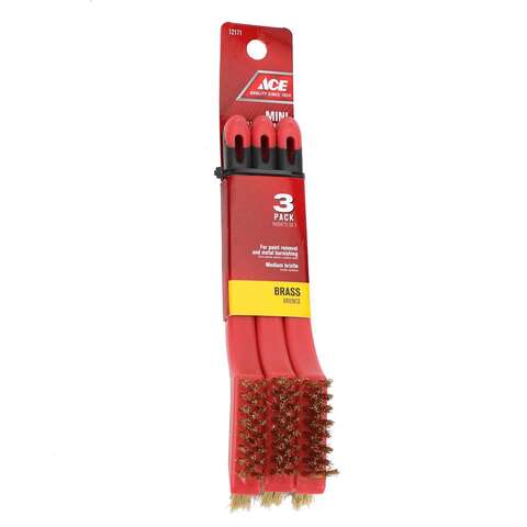 Ace 7 in. L Brass Mini Bristle Brush, Pack of 12