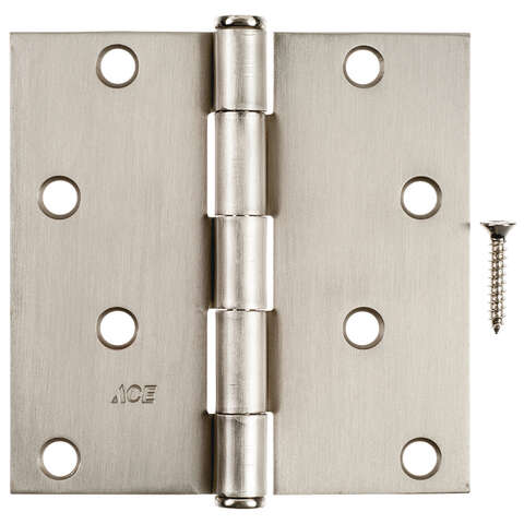 Ace 4 in. L Satin Nickel Residential Door Hinge 1 pk