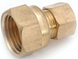 Anderson Metals 750066-1408 Tubing Coupling, 7/8 x 1/2 in, Compression x FIP, Brass, Pack of 5
