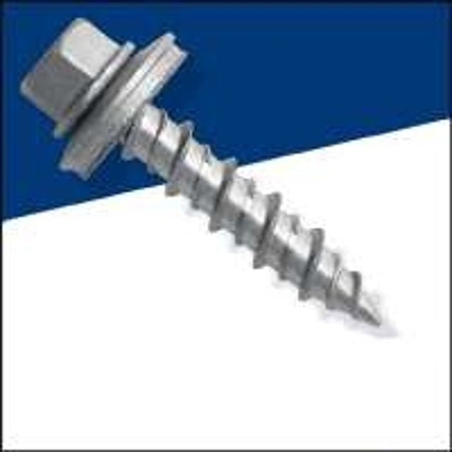 Woodtite 92522 Screw, 1 in L, Coarse Thread, Hex Drive, Galvanized Steel