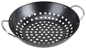 Omaha BBQ-33002 Grill Basket, 13-1/2 in L, Steel, Black, Build-in Handle, Pack of 6