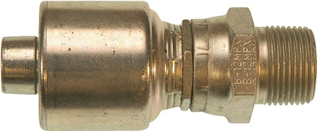 Gates MegaCrimp G25105-0806 Hose Coupling, 3/8 x 1/2 in Dia, 3.22 in, 3/8-18, Crimp x NPTF, Straight Angle, Steel, Zinc