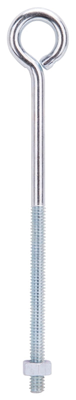 ProSource LR274 Eye Bolt, 6.2 mm Thread, Machine Thread, 3 in L Thread, 1 in Dia Eye, 145 lb Working Load, Steel, Zinc, Pack of 20