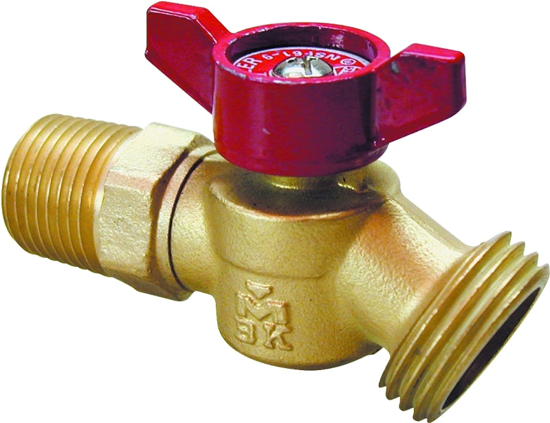 B & K 102-353HN Hose Bibb, 1/2 x 3/4 in Connection, MPT x Male Hose, 125 psi Pressure, Brass Body