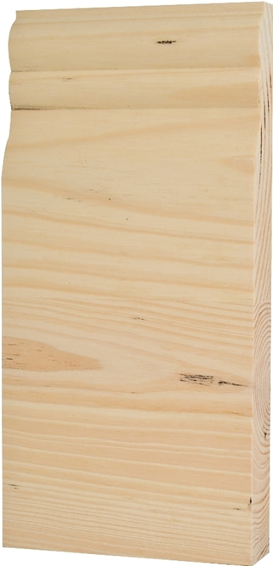 Waddell BTBC35 Trim Block Moulding, 8 in L, 3-3/4 in W, 1 in Thick, Pine Wood