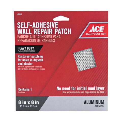 Ace 6 in. L X 6 in. W Reinforced Aluminum Silver Self Adhesive Wall Repair Patch