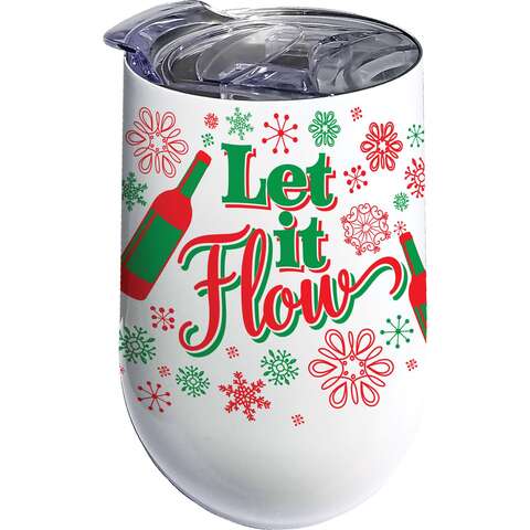 Spoontiques 5.75 in. Let It Flow Wine Tumbler 1 pk