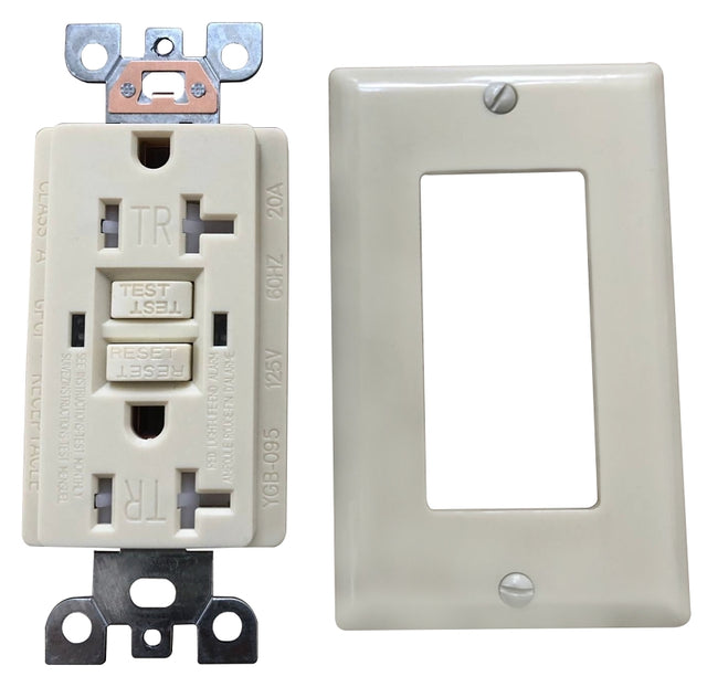 Genmax TR20VST GFCI Outlet, 20 A, Ivory