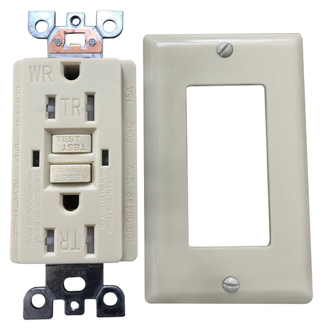 Genmax TRWR15VST GFCI Wall Receptacle, 15 A, Ivory