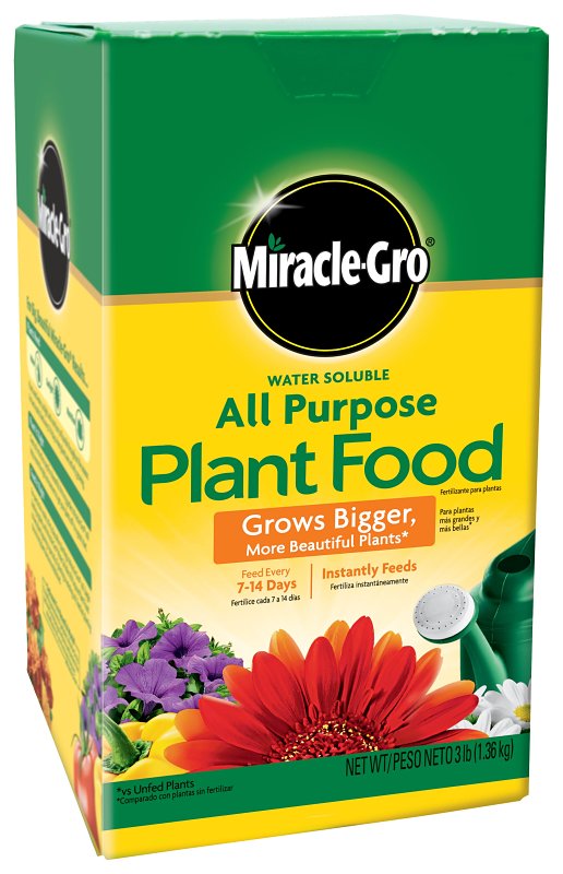 Miracle-Gro 1000283 All-Purpose Plant Food, 3 lb Box, Solid, 24-8-16 N-P-K Ratio